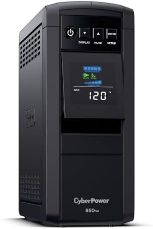 CyberPower CP1500PFCLCD PFC Sinewave UPS Battery Backup and Surge Protector  1500VA/1000W  12 Outlets  AVR  Mini Tower; UL Certified