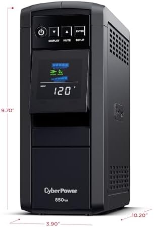 CyberPower CP1500PFCLCD PFC Sinewave UPS Battery Backup and Surge Protector  1500VA/1000W  12 Outlets  AVR  Mini Tower; UL Certified