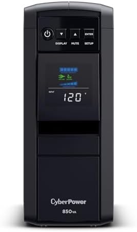 CyberPower CP1500PFCLCD PFC Sinewave UPS Battery Backup and Surge Protector  1500VA/1000W  12 Outlets  AVR  Mini Tower  UL Certified