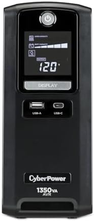 CyberPower CST135UC 1350VA/810W Simulated Sinewave LCD Sistema UPS de respaldo de batería, negro