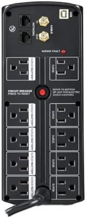 CyberPower CST135UC 1350VA/810W Simulated Sinewave LCD Sistema UPS de respaldo de batería, negro