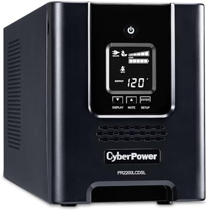 CyberPower PR2200LCDSL Smart App Sinewave UPS System  2070VA/1980W  7 Outlets  AVR  Mini Tower