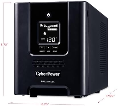 CyberPower PR2200LCDSL Smart App Sinewave UPS System  2070VA/1980W  7 Outlets  AVR  Mini Tower