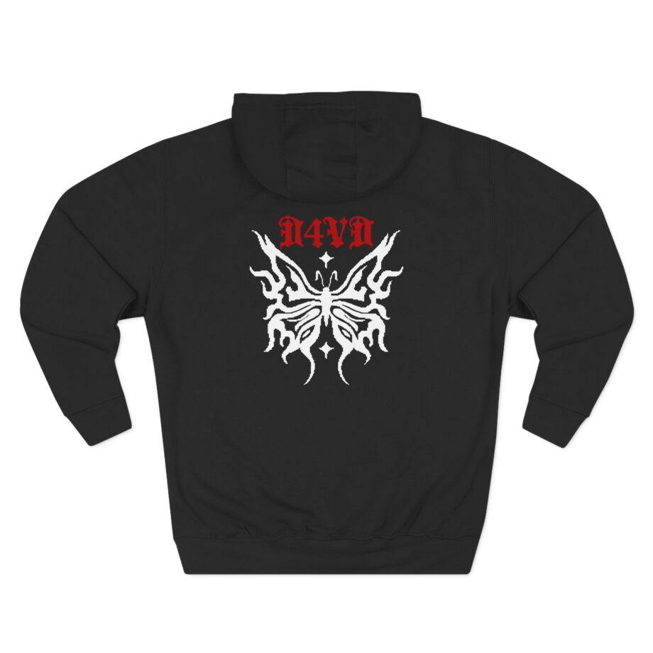 D4vd Butterfly Glitch Three-Panel Fleece Hoodie
