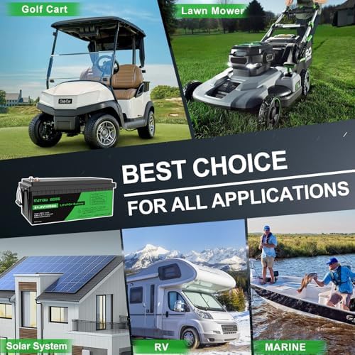 DATOUBOSS 48V 100Ah LiFePO4 Golf Cart Battery with 16S LiFePO  cell 48V 100AH Lithium Battery with 200A BMS  15 000  Deep Cycle & Max 5120Wh for Solar RV  Off Grid Applications  Boat  Backup Power