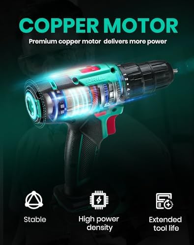 DCA Cordless Drill Set  354 in lbs Torque  3/8 Keyless Chuck  Electric Power Drill with 2 0Ah Battery and Charger 18 1 Position 25 Piece 20V Drill Driver Kit  ADJZ2035