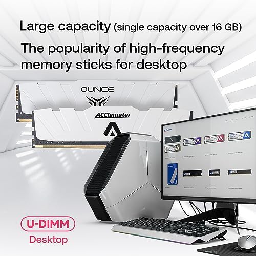 DDR5 32GB 5600MHz Ram 16GB 2  PC4 44800  Desktop  DIMM  Computer Memory CL42  5600MT/s XMP3 0/Expo  with Heatsink White Acclamator