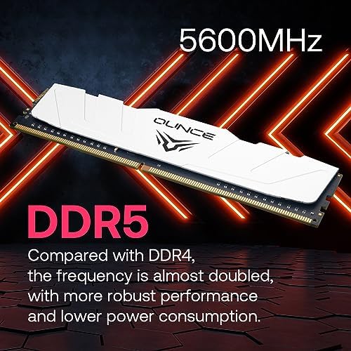 DDR5 32GB 5600MHz Ram 16GB 2  PC4 44800  Desktop  DIMM  Computer Memory CL42  5600MT/s XMP3 0/Expo  with Heatsink White Acclamator