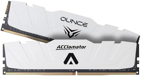 DDR5 RAM 32GB  16GB 2  6000MHz  PC5 48000  CL40 1 35V  XMP3 0/Expo  Desktop  DIMM  Computer Memory with Heatsink White Acclamator