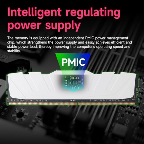 DDR5 RAM 32GB  16GB 2  6000MHz  PC5 48000  CL40 1 35V  XMP3 0/Expo  Desktop  DIMM  Computer Memory with Heatsink White Acclamator
