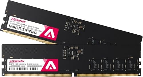 DDR5 RAM 32GB  16GB 2  6000MHz  PC5 48000  CL40 1 35V  XMP3 0/Expo  Desktop  DIMM  Computer Memory with Heatsink White Acclamator