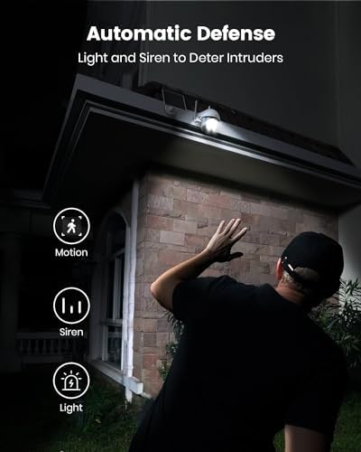 DEKCO Solar Security Camera Outdoor Wireless  Battery Powered  Panoramic Pan Tilt Zoom  Auto Motion Tracking  True 2K  Color Night Vision  Spotlight  2 Way Talk