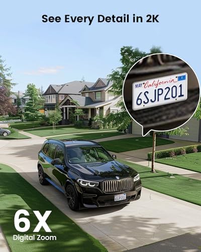 DEKCO Solar Security Camera Outdoor Wireless  Battery Powered  Panoramic Pan Tilt Zoom  Auto Motion Tracking  True 2K  Color Night Vision  Spotlight  2 Way Talk