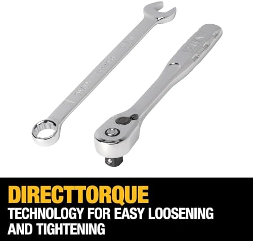 DEWALT 192 Pcs  Mechanics Tool Set  1/2  1/4  3/8 Socket Set  SAE and Metric Socket Wrench Set  Hard Shell Tool Box  DWMT75049