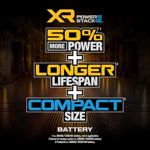 DEWALT 20V MAX Battery  POWERSTACK  More Power More Compact  Rechargeable 5Ah Lithium Ion Battery  DCBP520 