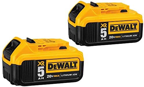 DEWALT 20V MAX Battery Charging Kit  Includes Charger and 2 Batteries  5Ah  Includes Small Storage Bag  DCB205 2CK 