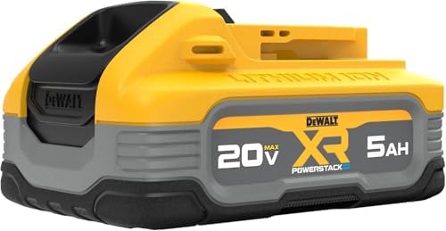 DEWALT 20V MAX Battery  POWERSTACK  More Power More Compact  Rechargeable 5Ah Lithium Ion Battery  DCBP520 