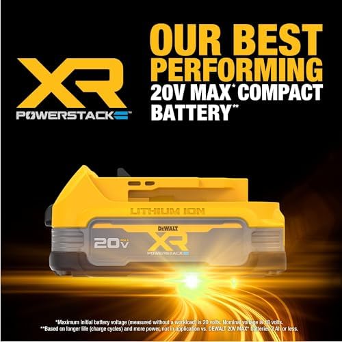 DEWALT 20V MAX Battery  4 Pack  Includes 2 x 3 5 Ah XR Batteries and 2 x 1 7 Ah XR POWERSTACK Compact Batteries  Cordless Tool Battery Packs  DCBP334 4 