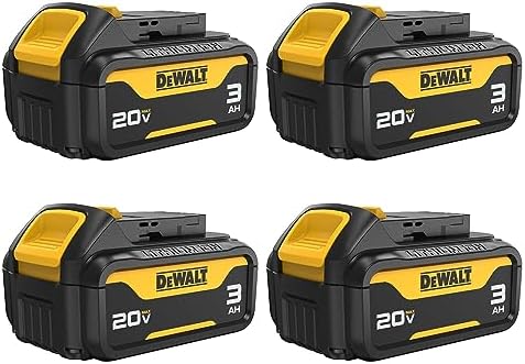 DEWALT 20V MAX Battery  4 Pack  Includes 2 x 3 5 Ah XR Batteries and 2 x 1 7 Ah XR POWERSTACK Compact Batteries  Cordless Tool Battery Packs  DCBP334 4 