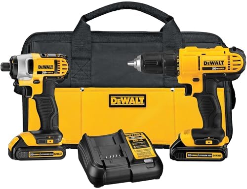 DEWALT 20V MAX Cordless Drill and Impact Driver  Power Tool Combo Kit   Includes 2 Batteries  Charger and Bag  DCK240C2