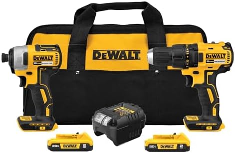 DEWALT 20V MAX Cordless Drill and Impact Driver  Power Drill Brushless 2 Tool Power Tool Combo Kit  Includes 2 Batteries  Charger and Bag  DCK277D2