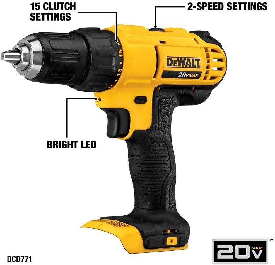 DEWALT 20V MAX Cordless Drill and Impact Driver  Power Tool Combo Kit   Includes 2 Batteries  Charger and Bag  DCK240C2 