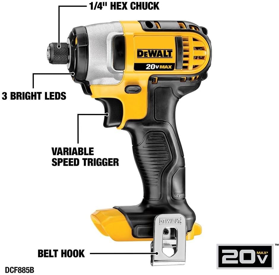 DEWALT 20V MAX Cordless Drill and Impact Driver  Power Tool Combo Kit   Includes 2 Batteries  Charger and Bag  DCK240C2 