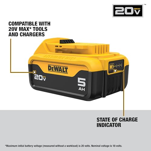 DEWALT 20V MAX Lithium Ion Battery 2 Pack and Charger  5 0 Ah  Battery Starter Kit  DCB205 2c 