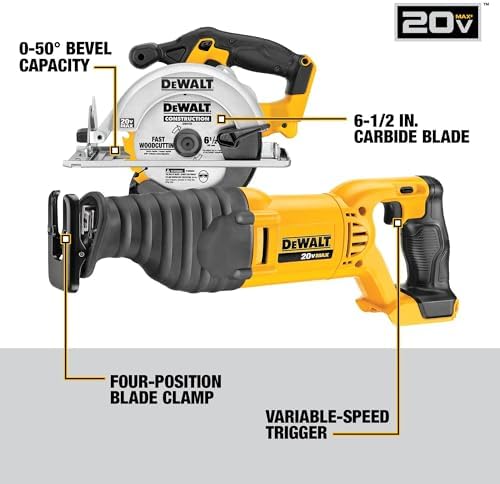 DEWALT 20V MAX Power Tools  9 Cordless Tool Combo  Impact and Drill Driver  Oscillating Tool  Grinder Circular and Reciprocating Saw Right Angle Drill Speaker LED Light  2 Batteries Charger  DCK940D2 