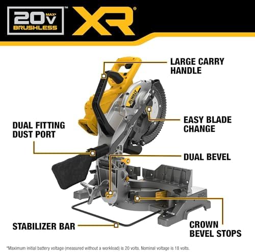 DEWALT 20V MAX XR 10 in  Double Bevel Fixed Miter Saw  Tool Only   DCS714B 