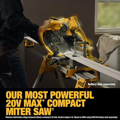 DEWALT 20V MAX XR 10 in  Double Bevel Fixed Miter Saw  Tool Only   DCS714B 