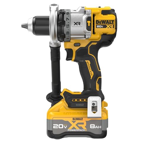 DEWALT 20V MAX XR 1/2 Inch Cordless Hammer Drill Kit with 8AH Battery and Charger  DCD1007WW1