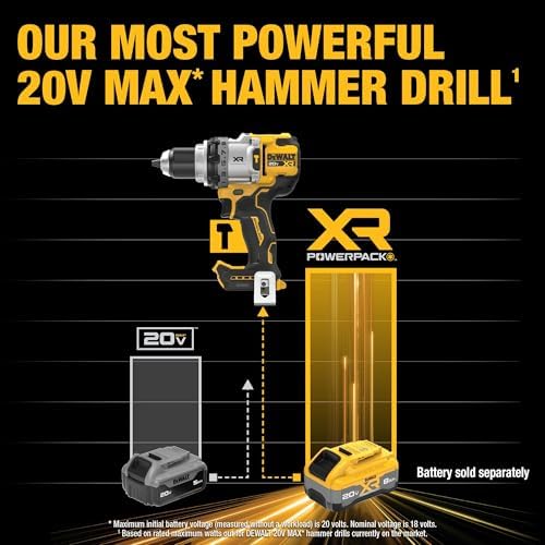 DEWALT 20V MAX XR 1/2 Inch Cordless Hammer Drill  Bare Tool Only  DCD1007B 