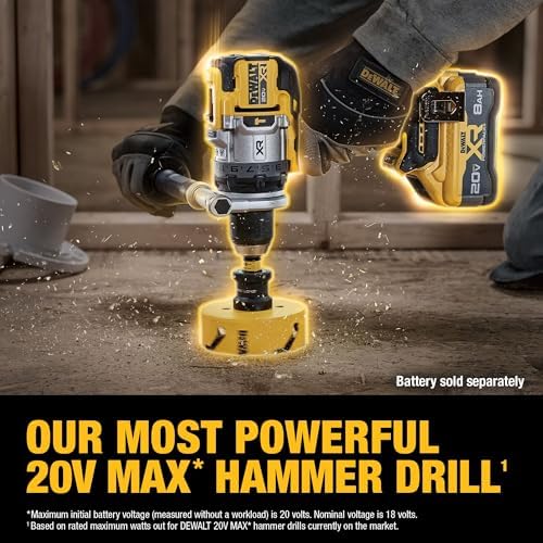 DEWALT 20V MAX XR 1/2 Inch Cordless Hammer Drill  Bare Tool Only  DCD1007B 