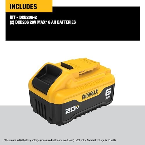 DeWalt DCB206-2 20V máx 6.0Ah batería de ion de litio, 2 unidades
