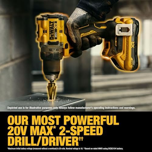 DEWALT 20V MAX XR Brushless Cordless 1/2 in  Drill Driver Kit With DEWALT POWERPACK Batteries and Charger  DCD801QQ2 