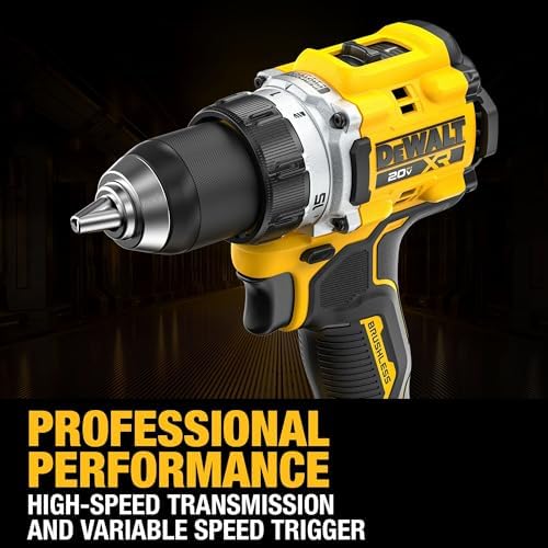 DEWALT 20V MAX XR Brushless Cordless 1/2 in  Drill Driver Kit With DEWALT POWERPACK Batteries and Charger  DCD801QQ2 
