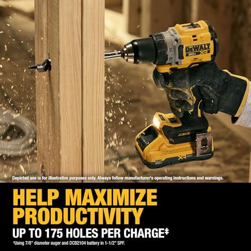 DEWALT 20V MAX XR Brushless Cordless 1/2 in  Drill Driver Kit With DEWALT POWERPACK Batteries and Charger  DCD801QQ2 