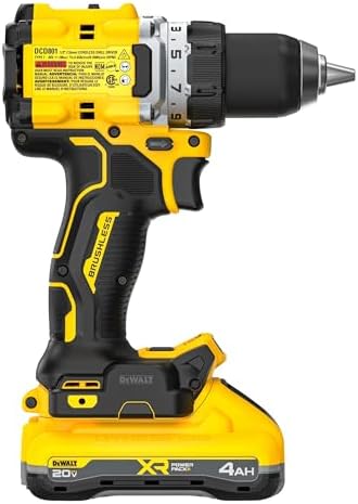 DEWALT 20V MAX XR Brushless Cordless 1/2 in  Drill Driver Kit With DEWALT POWERPACK Batteries and Charger  DCD801QQ2 