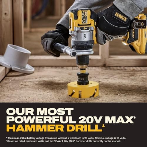 DEWALT 20V MAX XR Brushless Hammer Drill 1/2 In  and High Torque 1/4 Impact Driver Combo with 2 x 4 Ah Batteries and 4 Amp Charger  DCK2112QQ2 