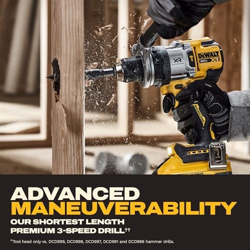 DEWALT 20V MAX XR Brushless Hammer Drill 1/2 In  and High Torque 1/4 Impact Driver Combo with 2 x 4 Ah Batteries and 4 Amp Charger  DCK2112QQ2 