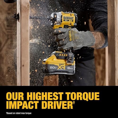 DEWALT 20V MAX XR Brushless Hammer Drill 1/2 In  and High Torque 1/4 Impact Driver Combo with 2 x 4 Ah Batteries and 4 Amp Charger  DCK2112QQ2 