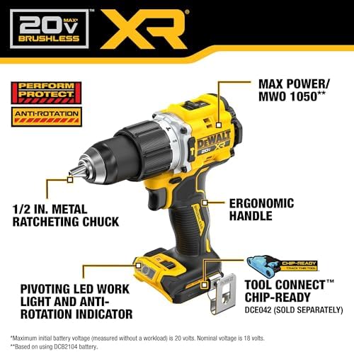 DEWALT 20V MAX XR Impact Driver and Hammer Drill Cordless Power Tool Combo Kit  Includes 2 x 4ah POWERPACK Batteries and a Charger  DCK250QQ2 