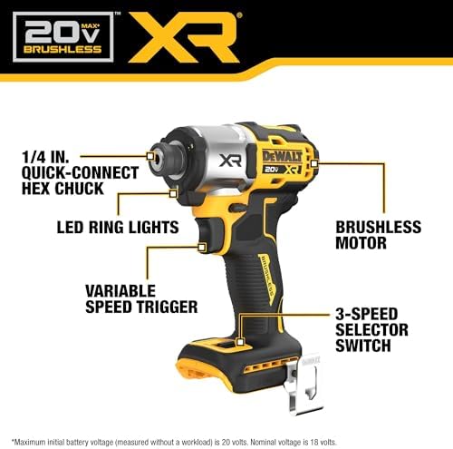 DEWALT 20V MAX XR Impact Driver and Hammer Drill Cordless Power Tool Combo Kit  Includes 2 x 4ah POWERPACK Batteries and a Charger  DCK250QQ2 