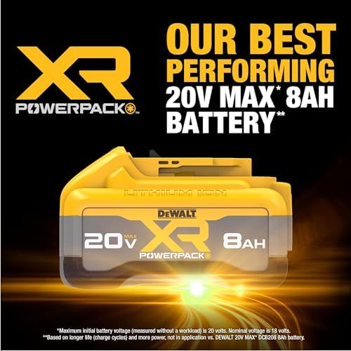 DEWALT 20V MAX XR POWERPACK 8 0 Ah Power Tool Battery  DCB2108