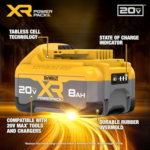 DEWALT 20V MAX XR POWERPACK 8 0 Ah Power Tool Battery  DCB2108 