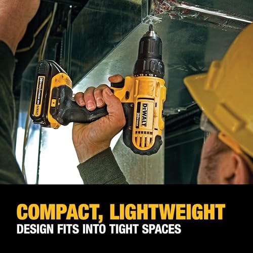 DEWALT 20V Max Cordless Drill Driver Set  2 Speed  High Performance Motor  Includes 2 XR 1 3Ah Li Ion Batteries  Charger and Contractor Bag  DCD771C2 