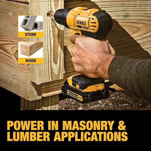 DEWALT 20V Max Cordless Drill Driver Set  2 Speed  High Performance Motor  Includes 2 XR 1 3Ah Li Ion Batteries  Charger and Contractor Bag  DCD771C2 