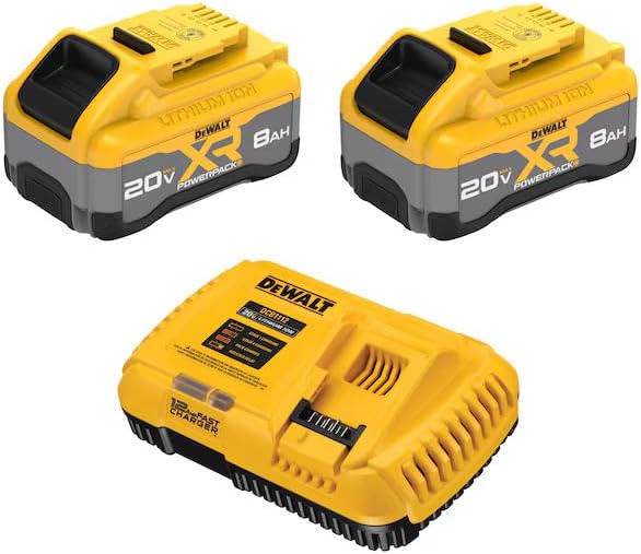 DEWALT 20  Volt 2  Pack Lithium ion  8 Ah 8 Ah Battery and Charger