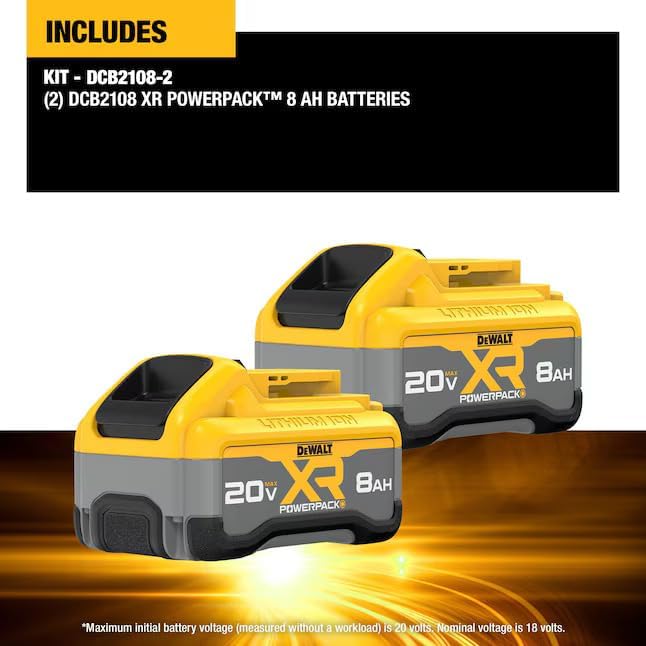 DEWALT 20  Volt 2  Pack Lithium ion  8 Ah 8 Ah Battery and Charger